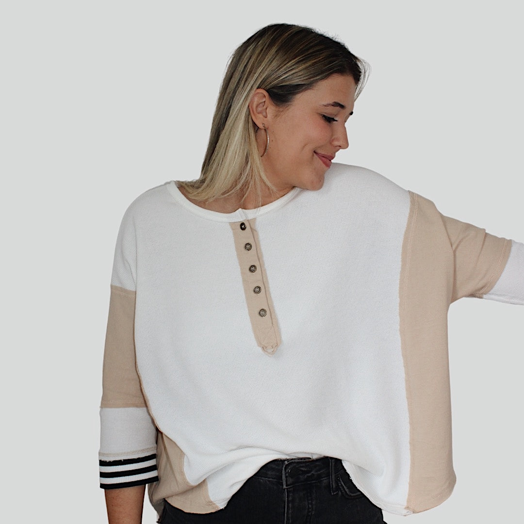 Take Me Out Tee - casual , striped sleeves