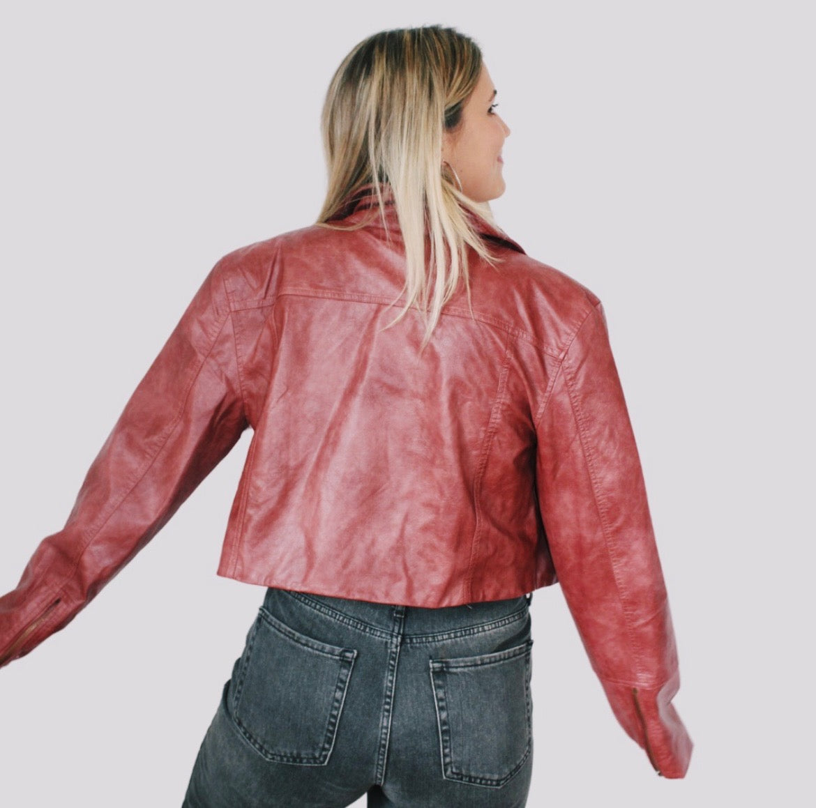 Wind-down Faux Leather Jacket