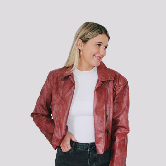 Wind-down Faux Leather Jacket